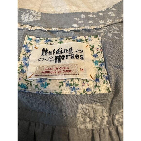 Anthropologie Holding Horses Pavón Ruffle Tiered Button Down Tunic Top Peasant M - Picture 5 of 14